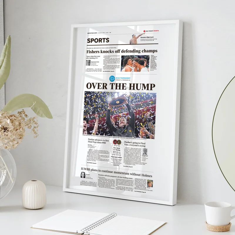 Purdue Over the Hump IndyStar Front Page Wall Art