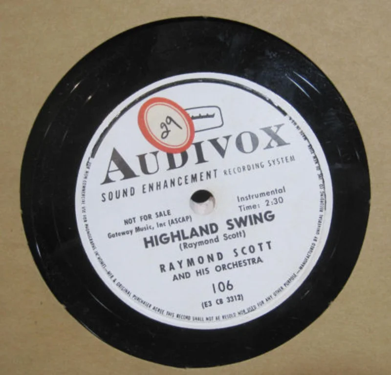 Raymond Scott - Highland Swing b/w Honest Injun Promo