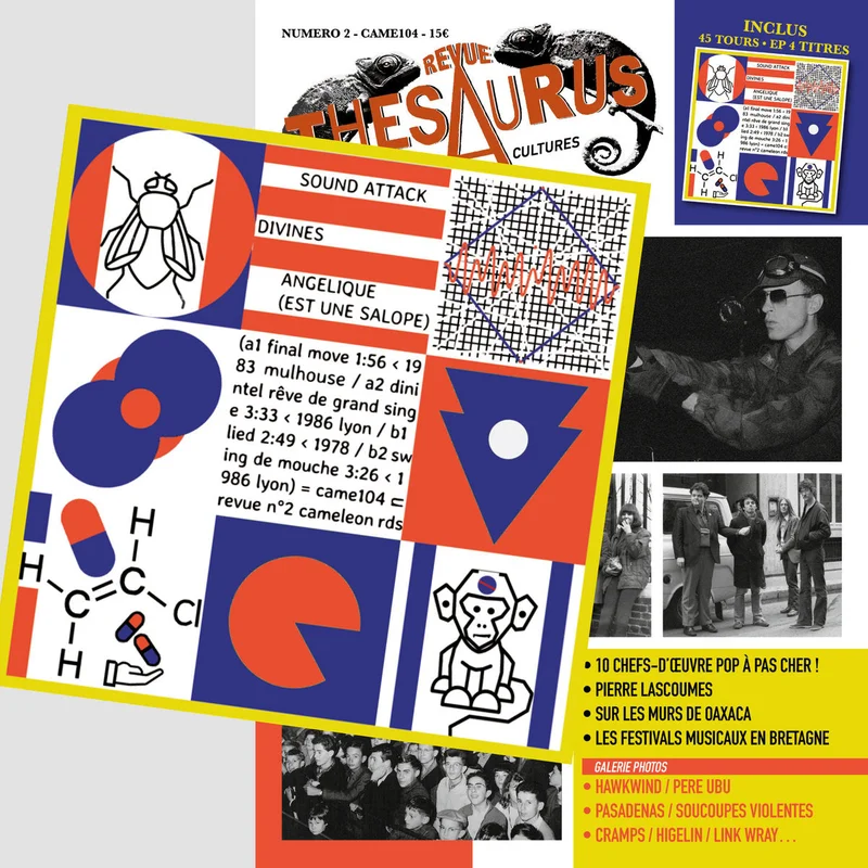 REVUE THESAURUS no 2 Zine - w/ bonus 7" of Angelique Est Une Salope, Divines , & Sound Attack NEW 7"