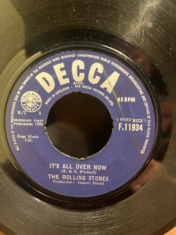 Rolling Stones - It's All Over Now b/w Good Times, Bad Times