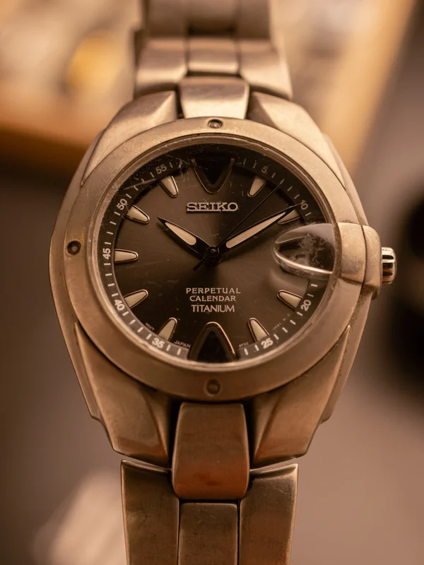 Seiko Perpetual Calender Titanium (Rare) (Ref. 8F32-0049) (39mm; Quartz)