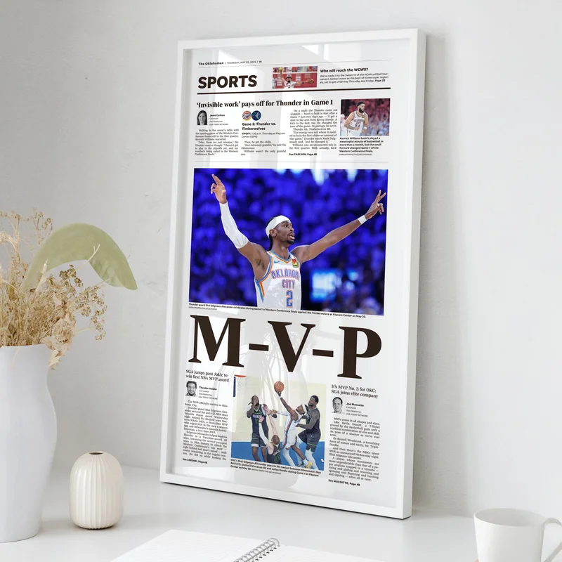 Shai Gilgeous-Alexander MVP Front Page Wall Art