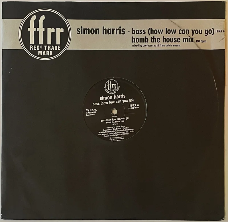 Simon Harris  Bass (How Low Can You Go) (Bomb The House Mix) 12" Single