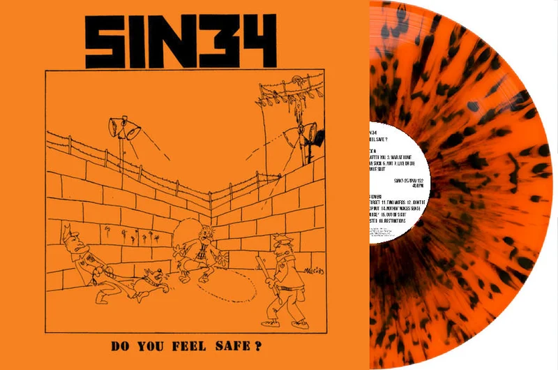 Sin 34 - Do You Feel Safe NEW LP (orange w/ black splatter vinyl)