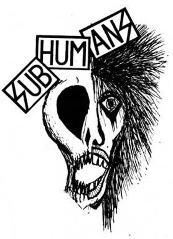 SUBHUMANS HALF SKULL back patch