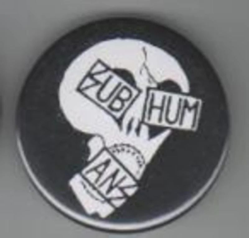 SUBHUMANS - SKULL W/ MICROPHONE big button