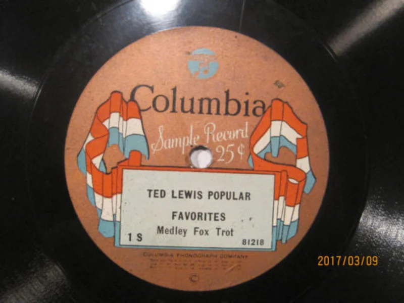 Ted Lewis Popular Favorites - Columbia Banner 78rpm Sample