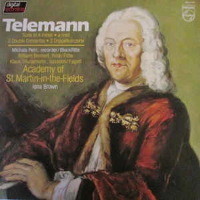 Telemann*, Michala Petri, William Bennett (3), Klaus Thunemann, Academy Of St. Martin-In-The-Fields, Iona Brown  Suite In A Minor = A-moll  2 Double Concertos = 2 Doppelkonzerte  (1982)