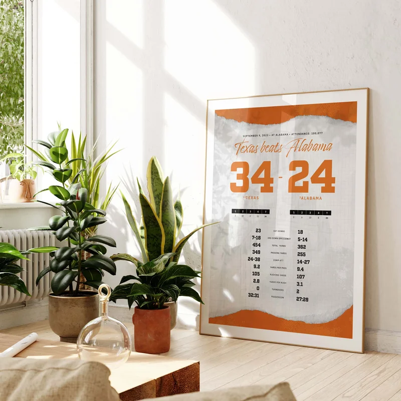 Texas Beats Alabama By the Numbers Wall Art
