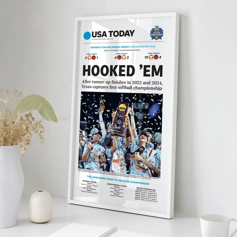 Texas Longhorns Women's College World Series Champs Front Page
