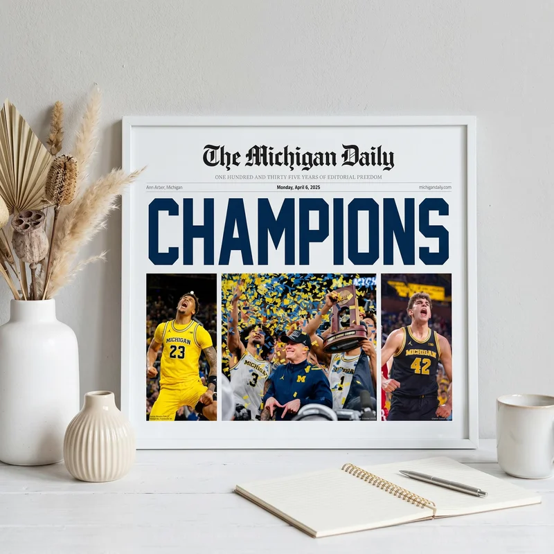 The Michigan Daily CHAMPIONS Front Page Wall Art