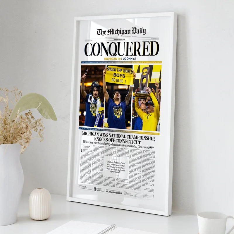 The Michigan Daily CONQUERED Front Page Wall Art