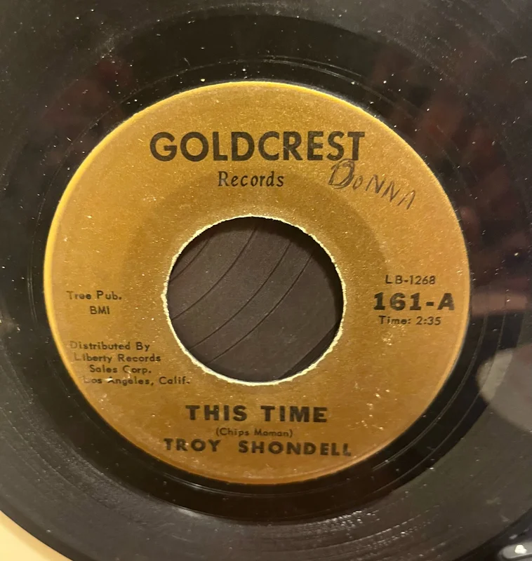 Troy Shondell - Girl After Girl b/w This Time