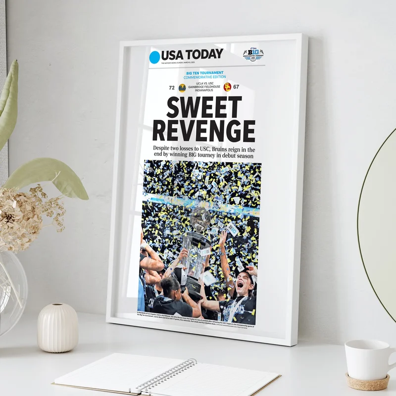 UCLA Women's Basketball Big Ten Champs Front Page Wall Art
