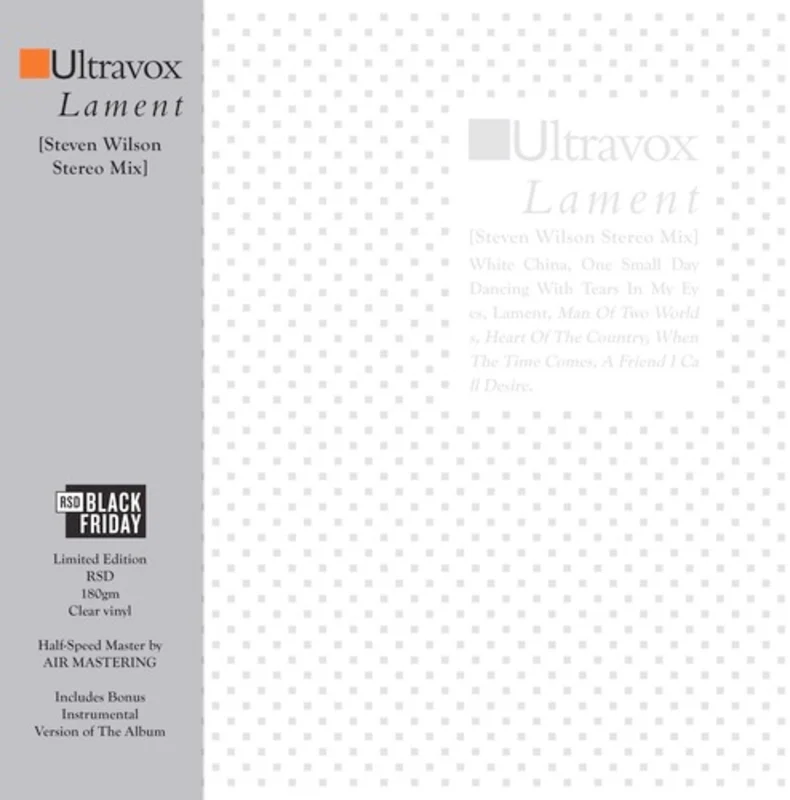 Ultravox - Lament (Steve Wilson Stereo mix) - 2 LPs on limited colored vinyl for BF24