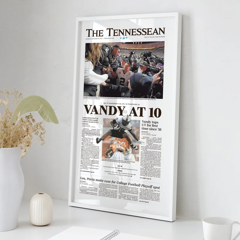 Vanderbilt at 10 Wins First in History Front Page Wall Art