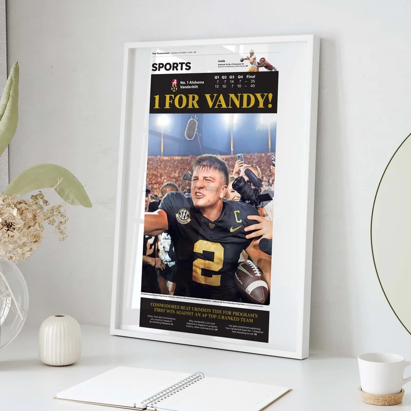 Vandy Beats Alabama Front Page Wall Art