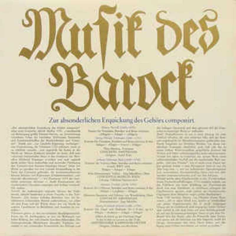 Various  Musik Des Barock (1974)