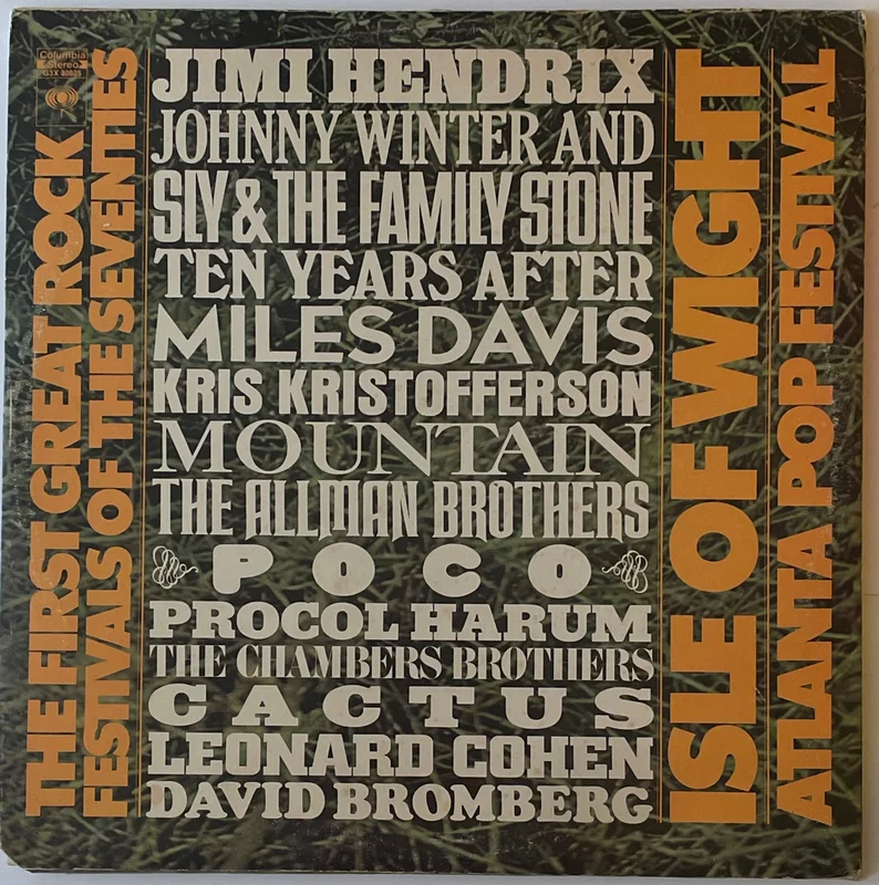 Various  The First Great Rock Festivals Of The Seventies - Isle Of Wight / Atlanta Pop Festival Lp (US Press)