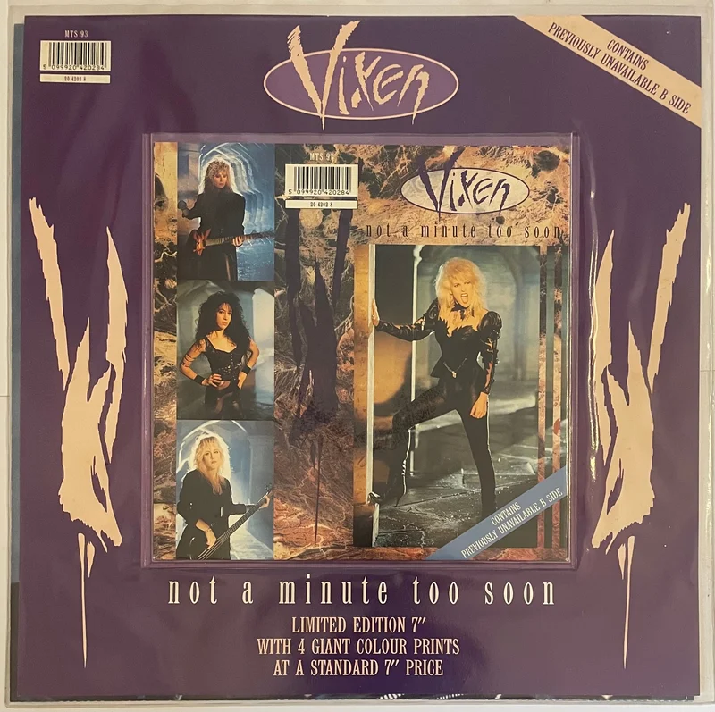 Vixen - Not A Minute Too Soon 7" Single (12" Prints)