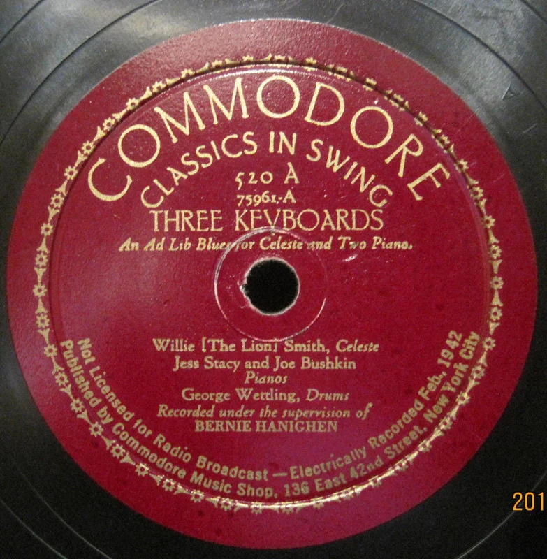 Willie (The Lion) Smith / Jess Stacy / Joe Bushkin - Three Keyboards b/w Lion and The Lamb
